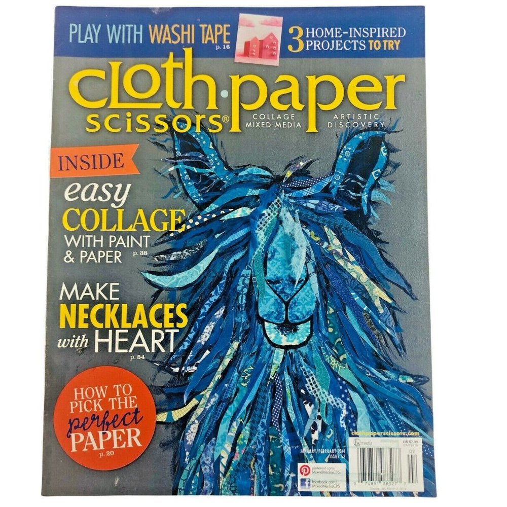 Cloth Paper Scissors Magazine January February 2014 Projects Collage Mixed Media